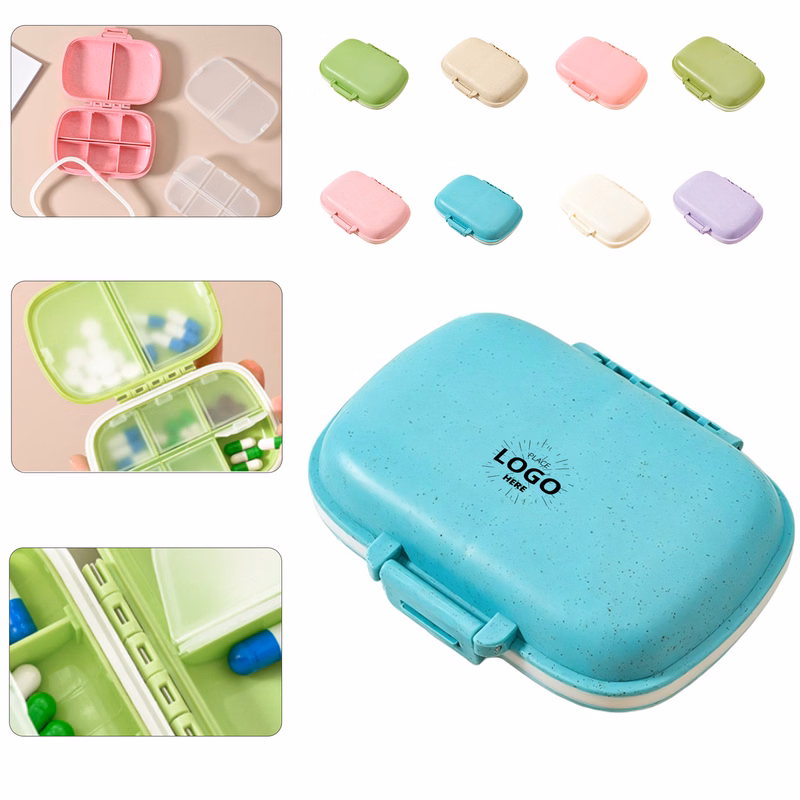 Wheat Straw Portable Pill Storage Case