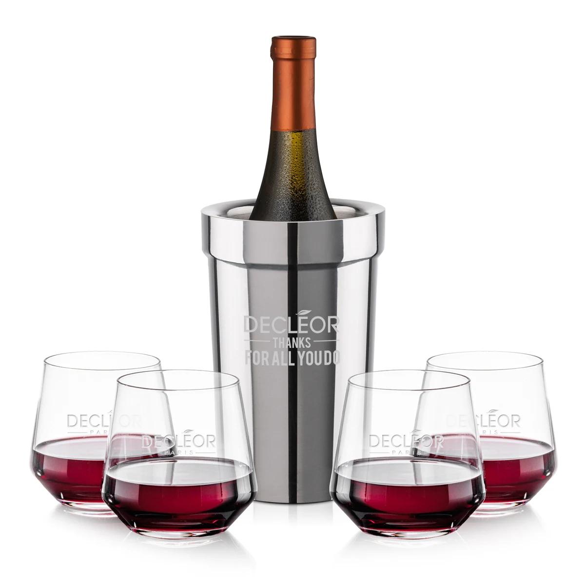 Milano Wine Cooler & Tucson Stemless Wine Set 1