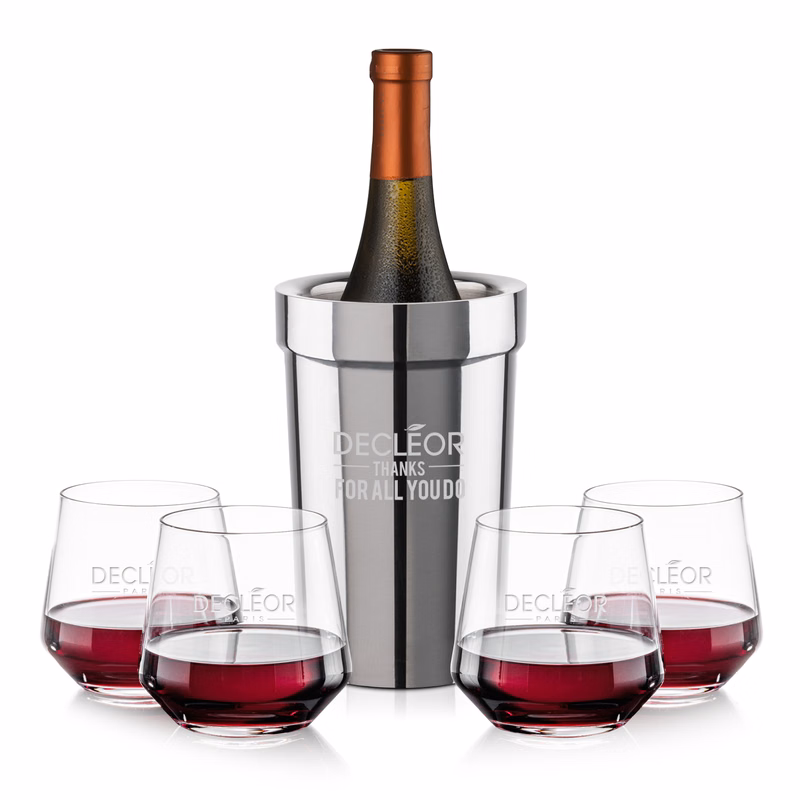 Milano Wine Cooler & Tucson Stemless Wine Set