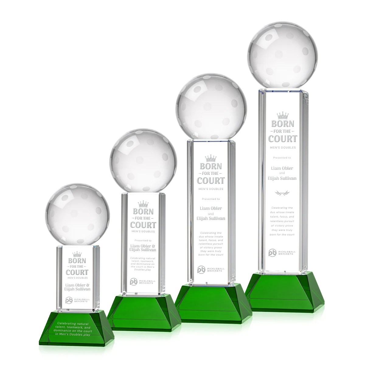 Pickleball Award on Stowe Base - Green 1