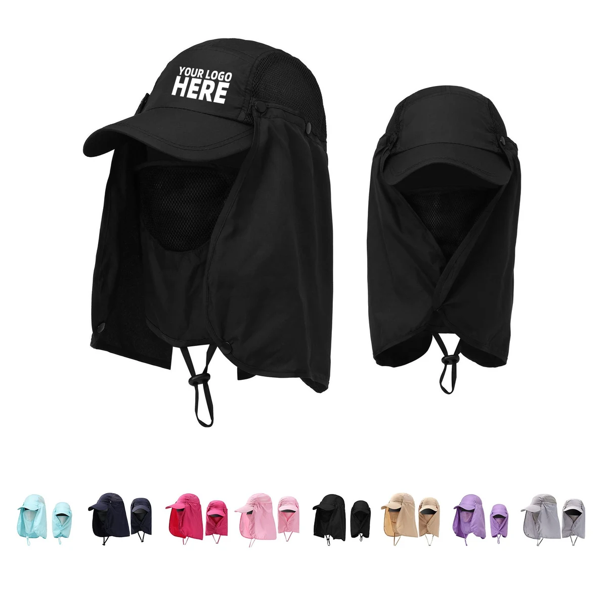 Wide Brim Face Mask Sun Hat 1