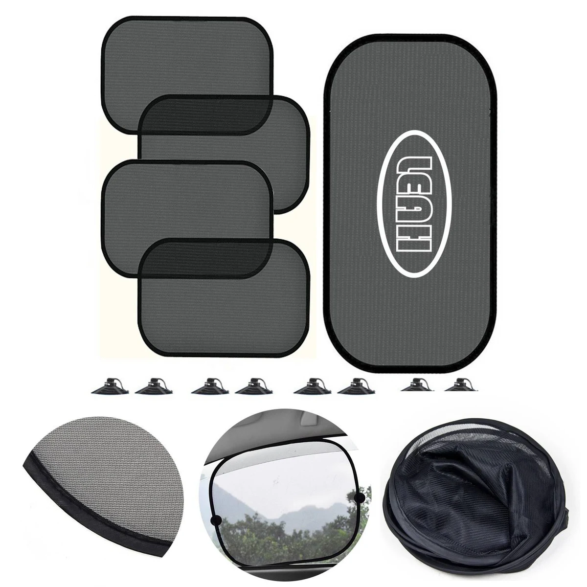 Polyester Mesh Car Window Sun Shade Set 1