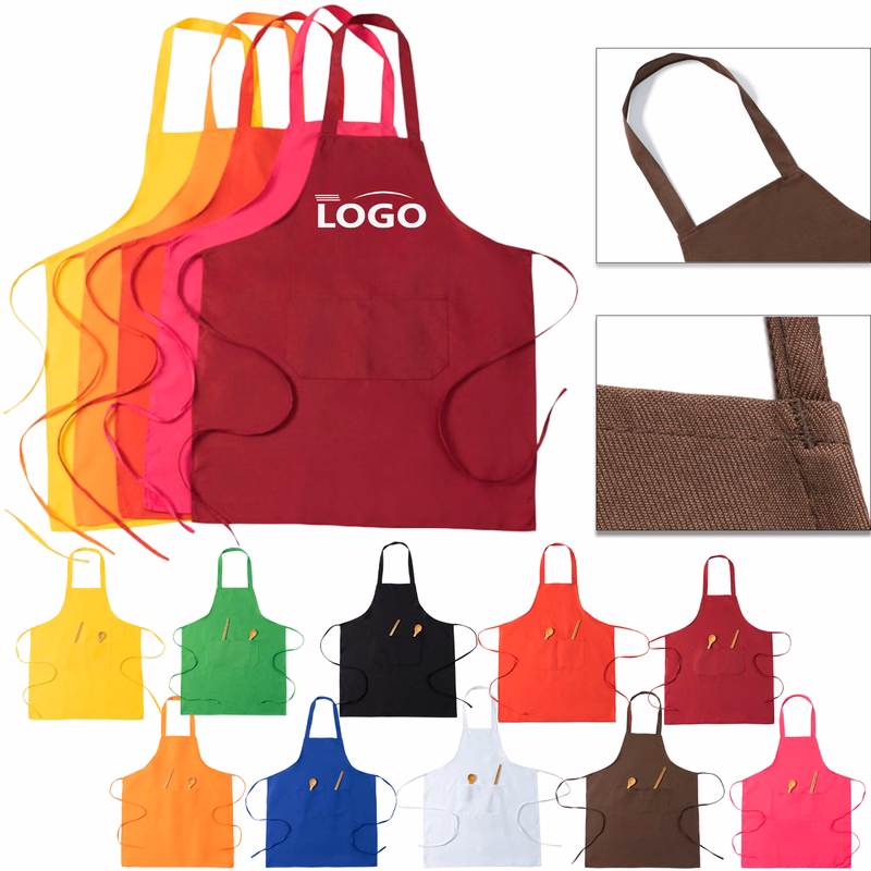 Polyester Waterproof Oil Resistant Chef Apron with Pockets