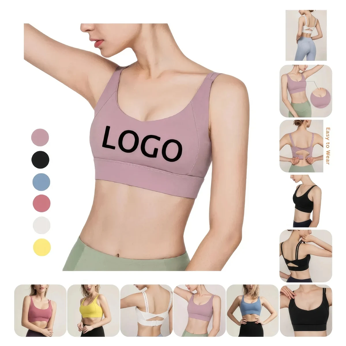 Women Sports Fitness Workout Padded Yoga Bra & Running Tops 1