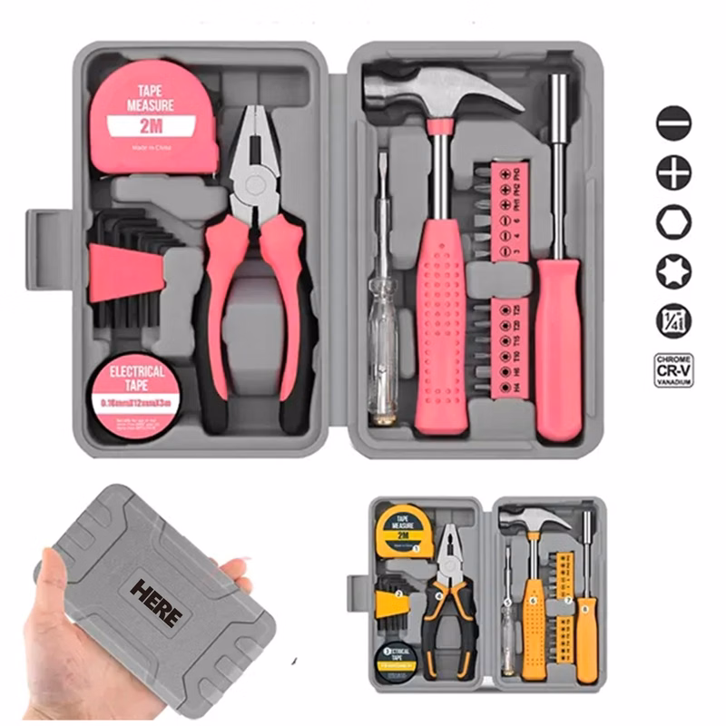 Household Tool Set for Worker Pink