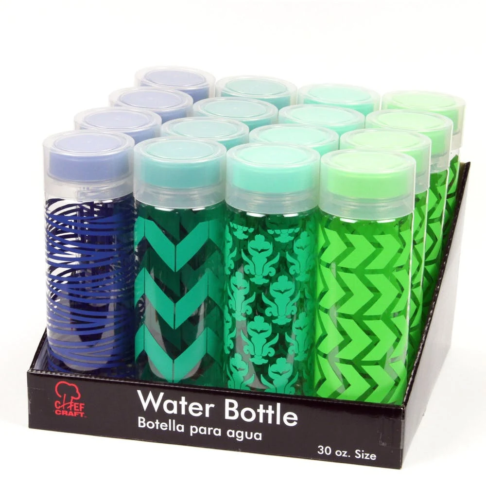 Water Bottles - 30 oz 4 Designs Counter Display 1