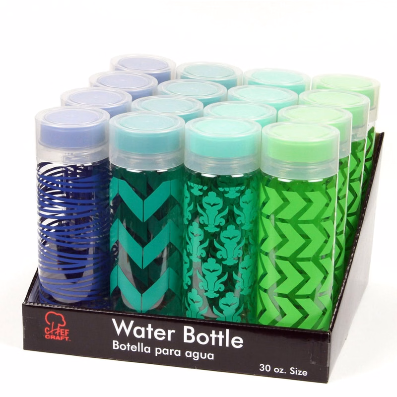 Water Bottles - 30 oz 4 Designs Counter Display