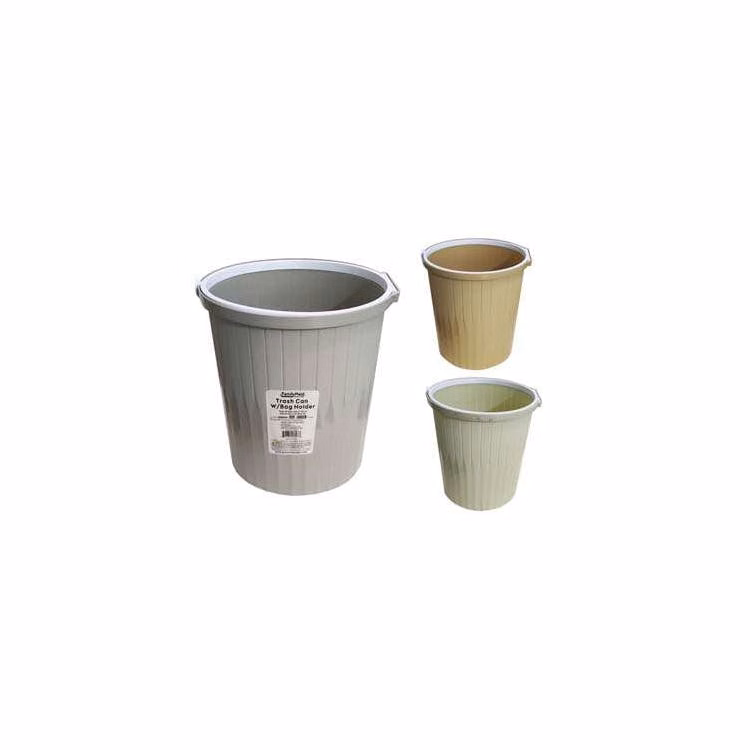 Trash Cans with Bag Holders - Assorted Colors
