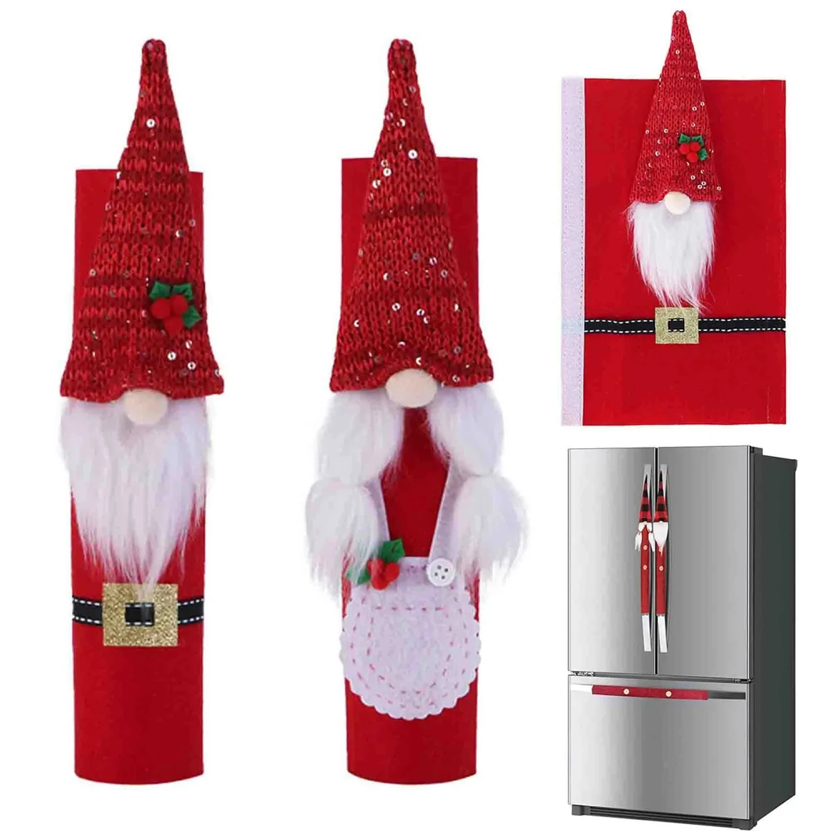 Christmas Refrigerator Door Handle Protective Covers 1