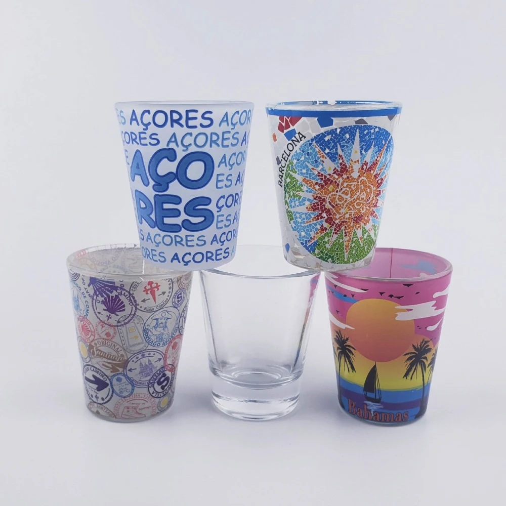 2 oz frosted white shot glasses 1