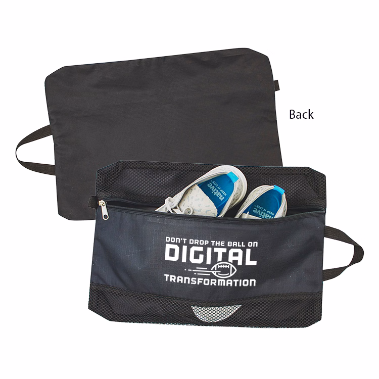 600D Ripstop polyester Golf Shoe Bag w/Dual Mesh Side