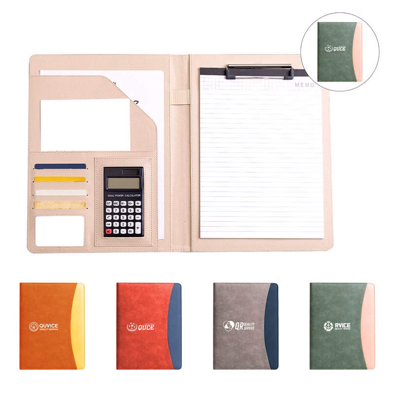 Multifunctional A4 Leather Folder With Calculator And NotePad (25 Page)