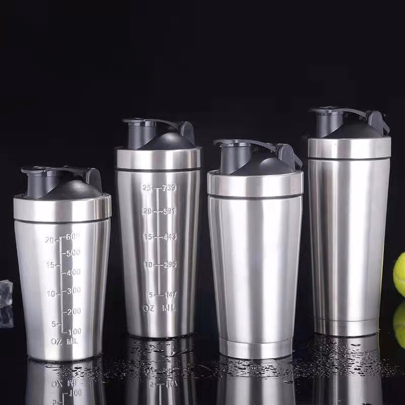 Stainless Steel Vacuum Shaker Bottle with Scale