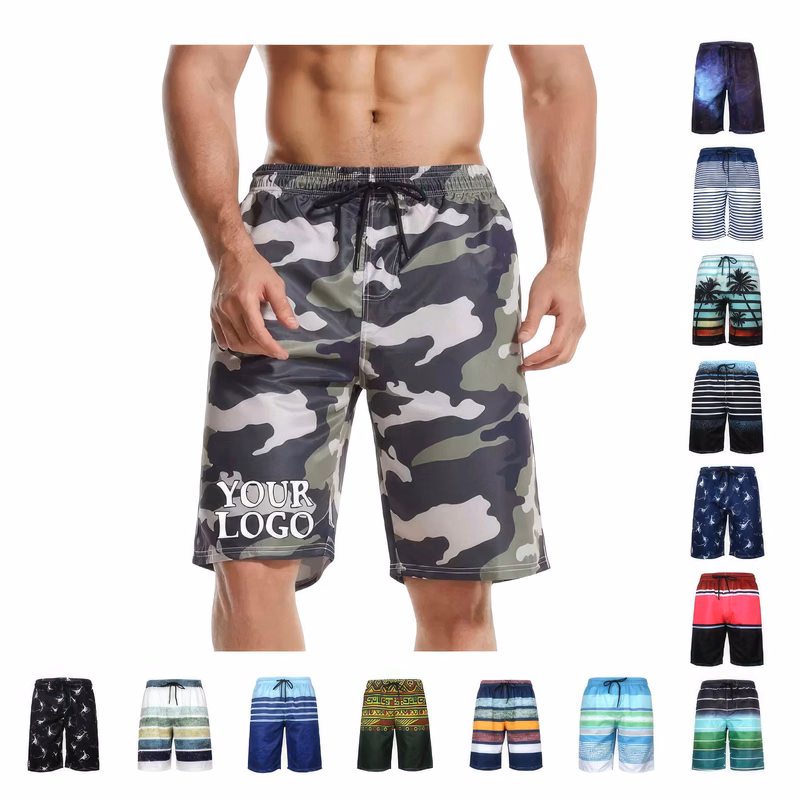 Custom Digital Printing Men's Swim Trunks Beach Shorts