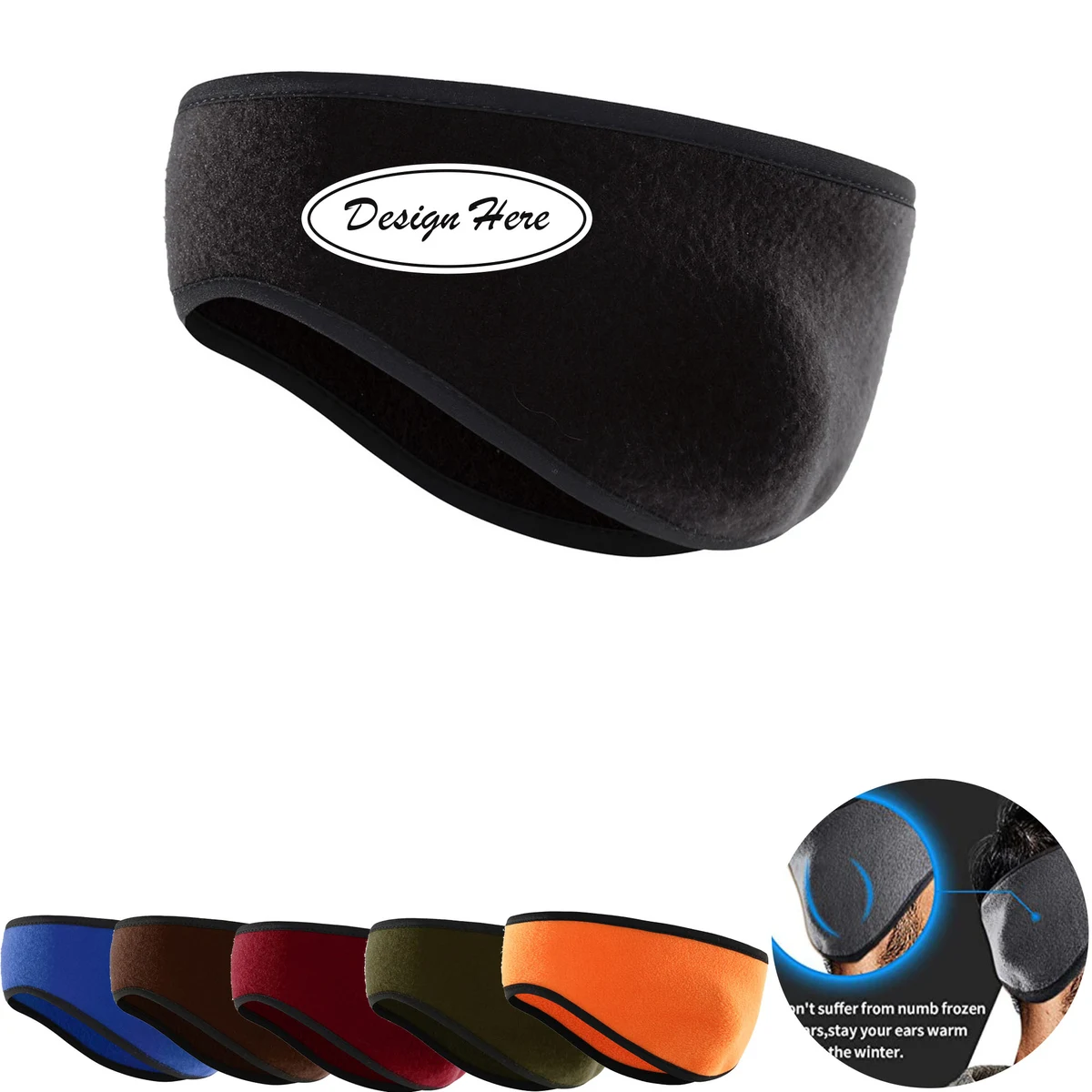 Winter Fleece Ear Muffs for Men & Women, Warm Ear Warmer Headband 1