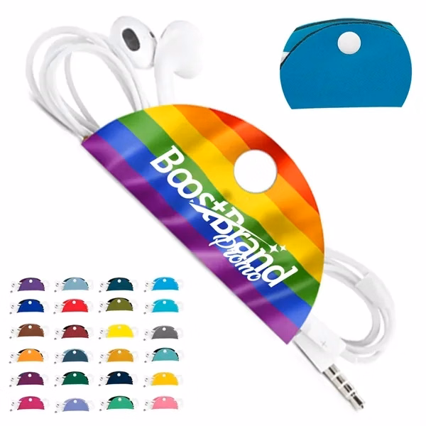 Custom Neoprene Cable Organizer Wrap — Tangle-Free Office & Travel Essential