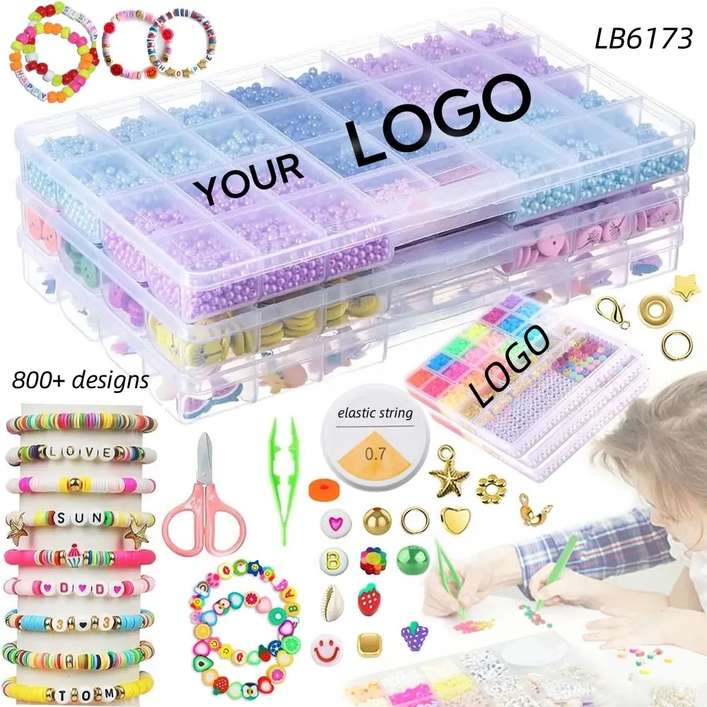 Lot DIY Friendship Bracelet Making Kit Beads and Charms Set 1