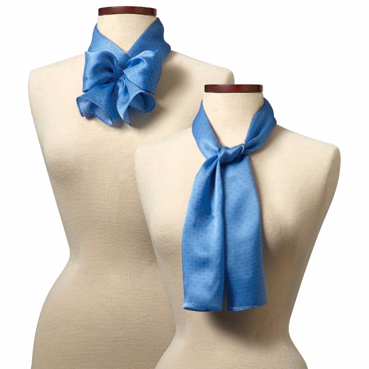 French Blue Felton Silk Scarf - 8"x45"
