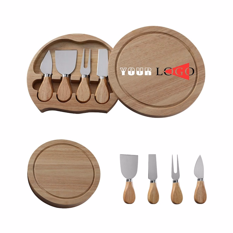 5-Piece Swivel Top Bamboo Charcuterie Cheese Board Set