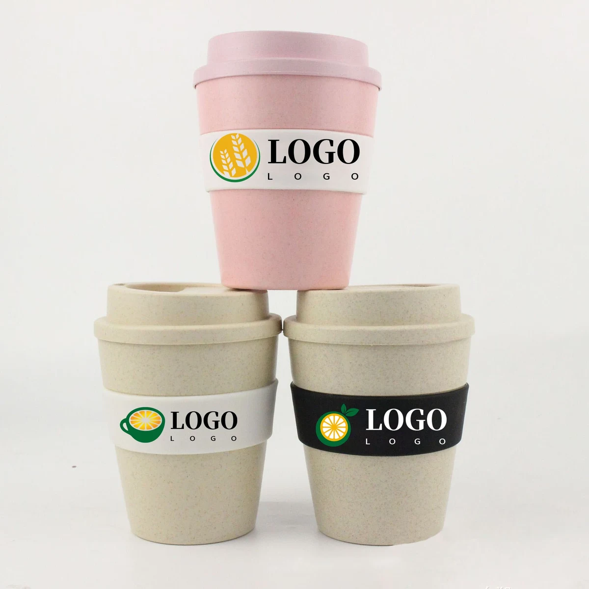 12 Oz. Bamboo Takeaway Coffee Cup With Lid & Spill Stopper 1
