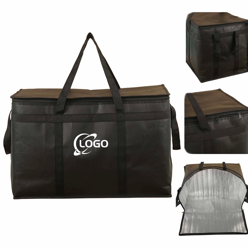 MOQ 100pcs Non-Woven Aluminum Foil Insulation Bag With Handl