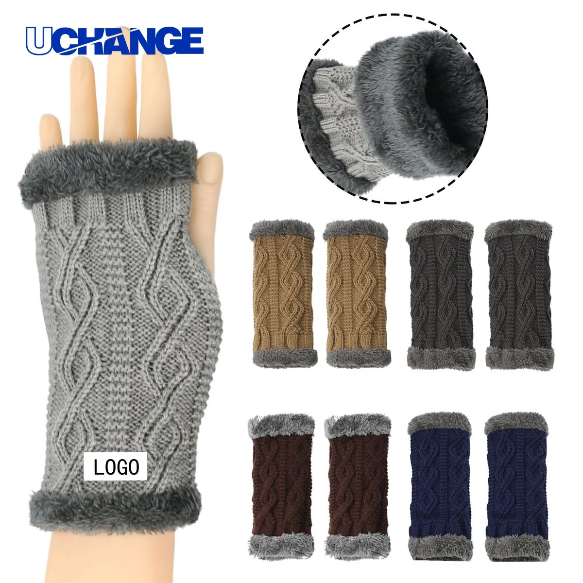 Knitted Fingerless Wrist Gloves 1