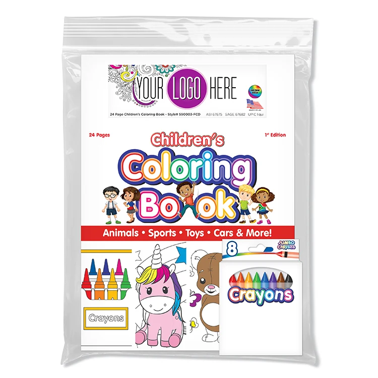 Children's Coloring Pack - Coloring Book with Crayons 1