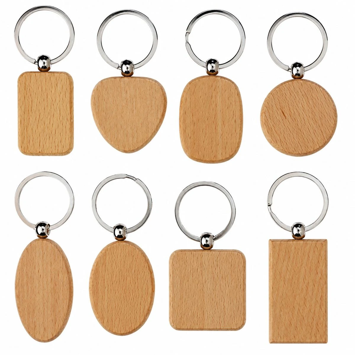 Engravable Wooden Tag Keychain 1
