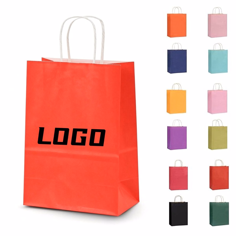 Custom Printed Kraft Paper Bags with Twisted Handles