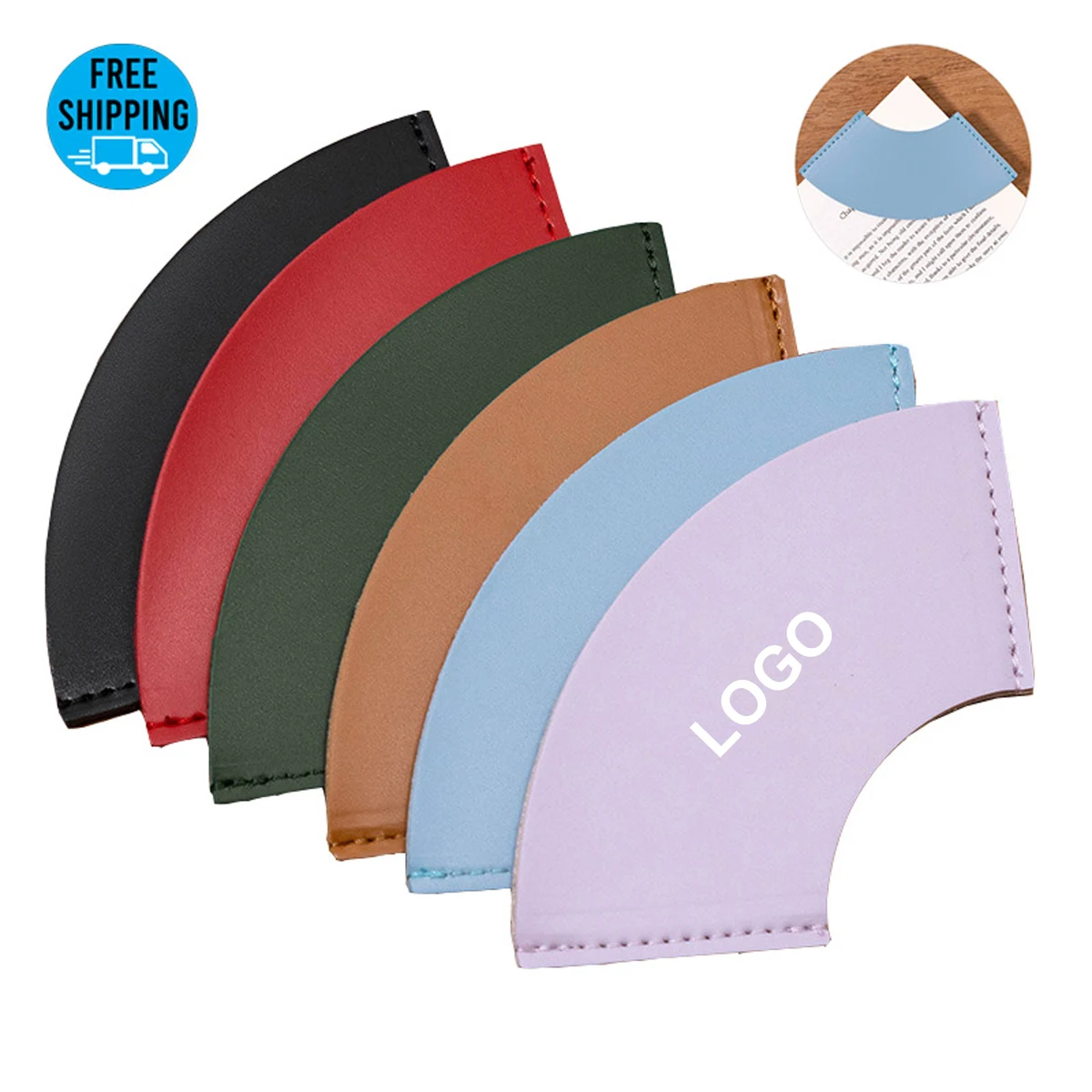 Leather Sector Shaped Bookmark 1