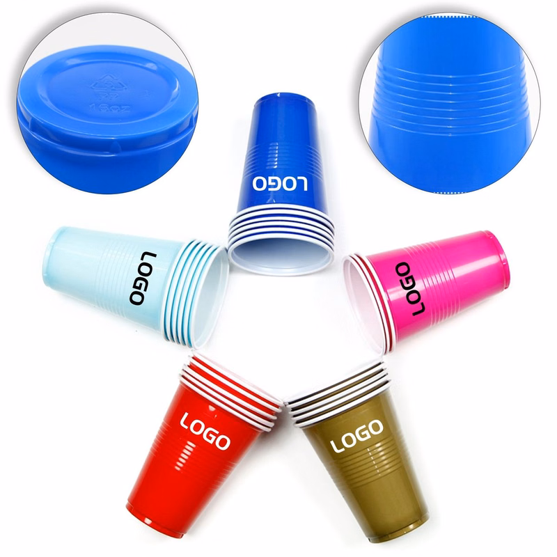 Premium 16oz Ribbed Plastic Party Cup for Events and Matches