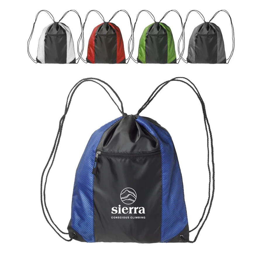 Union Printed - Zipper Pocket Drawstring Bags 1