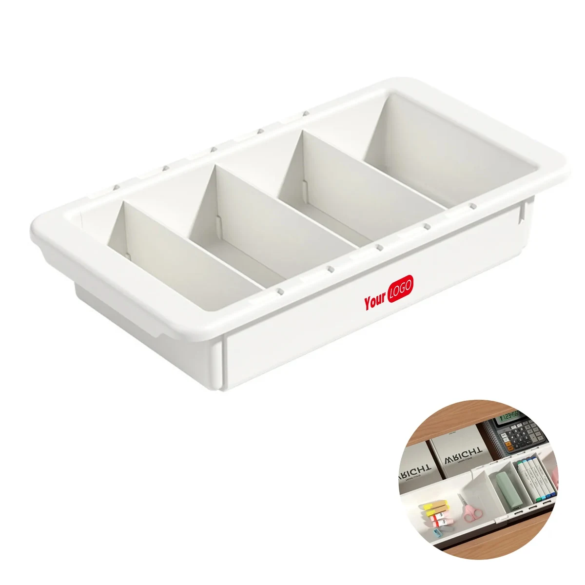 Plastic Retractable Divider Storage Basket 1