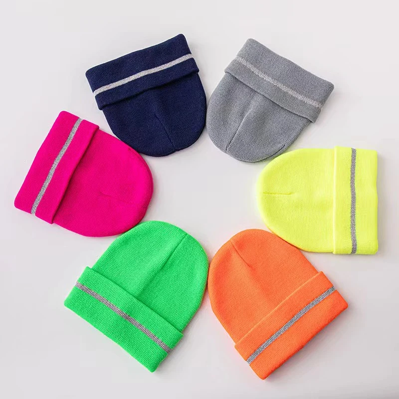 Acrylic Reflective Knitted Cuffed Safety Beanie 1