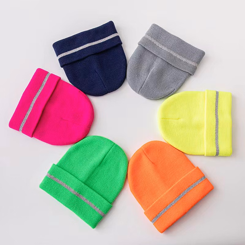 Acrylic Reflective Knitted Cuffed Safety Beanie