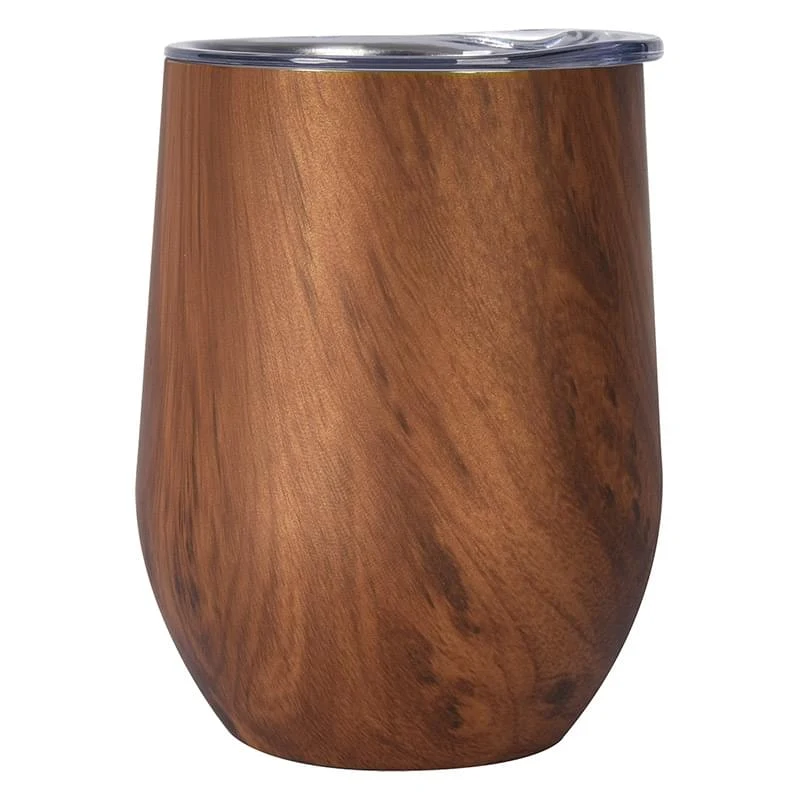 12 Oz. Woodgrain Alexander Stemless Wine Cup 1