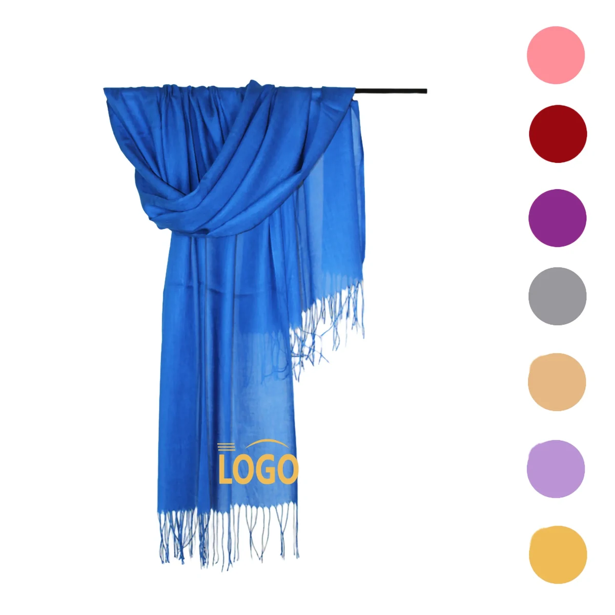 Knitted Polyester Scarf With Tassel 1