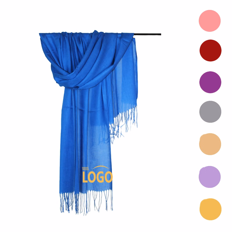 Knitted Polyester Scarf With Tassel