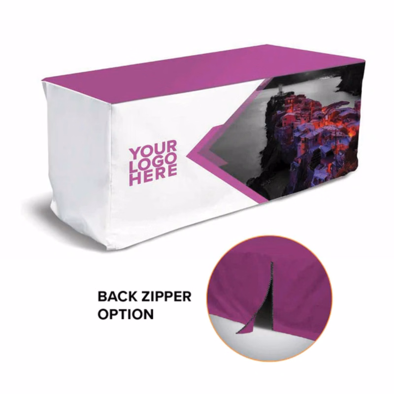 Premium 4ft Dye Sublimated Fitted Zipper Table Throw