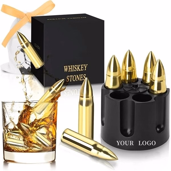 Stainless Steel Bullet Shaped Whisky Ice Cube With Base