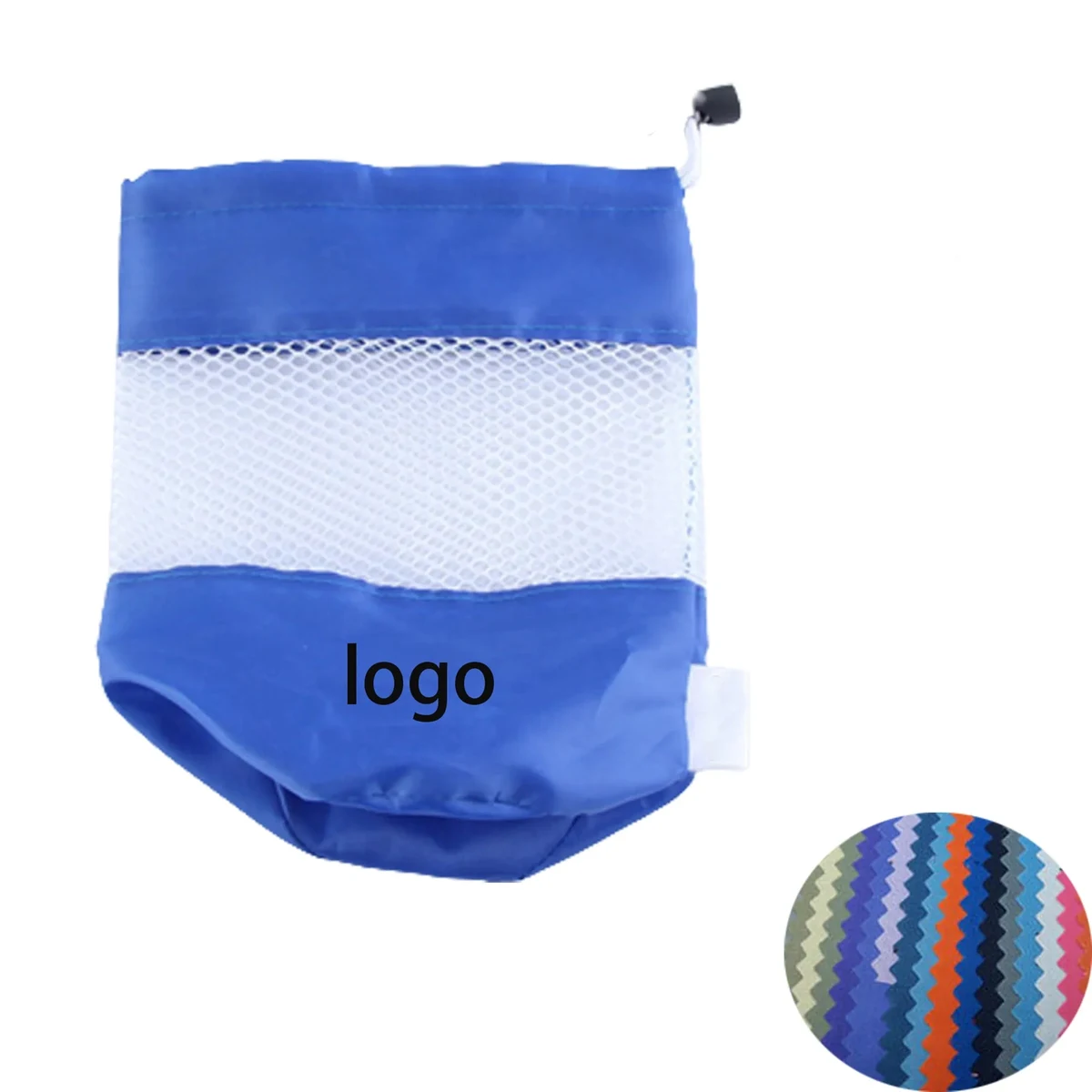 Custom Blue Scuba Diving Mesh Drawstring Bag 1