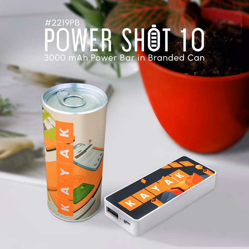 Power Shot 10 - 3000 mAh Power Bar in Branded Can