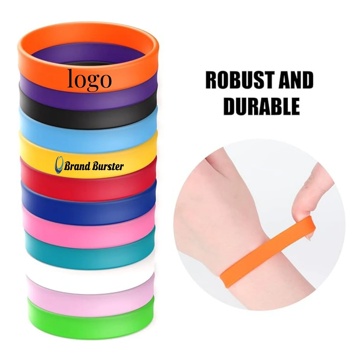 Custom Solid Color Silicone Wristband 1