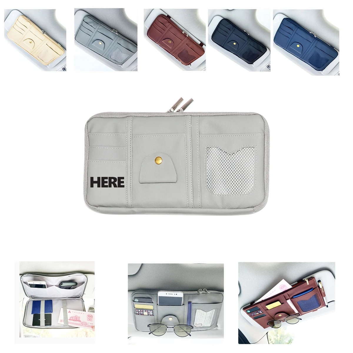 Leather Car Sun Visor Cover 1