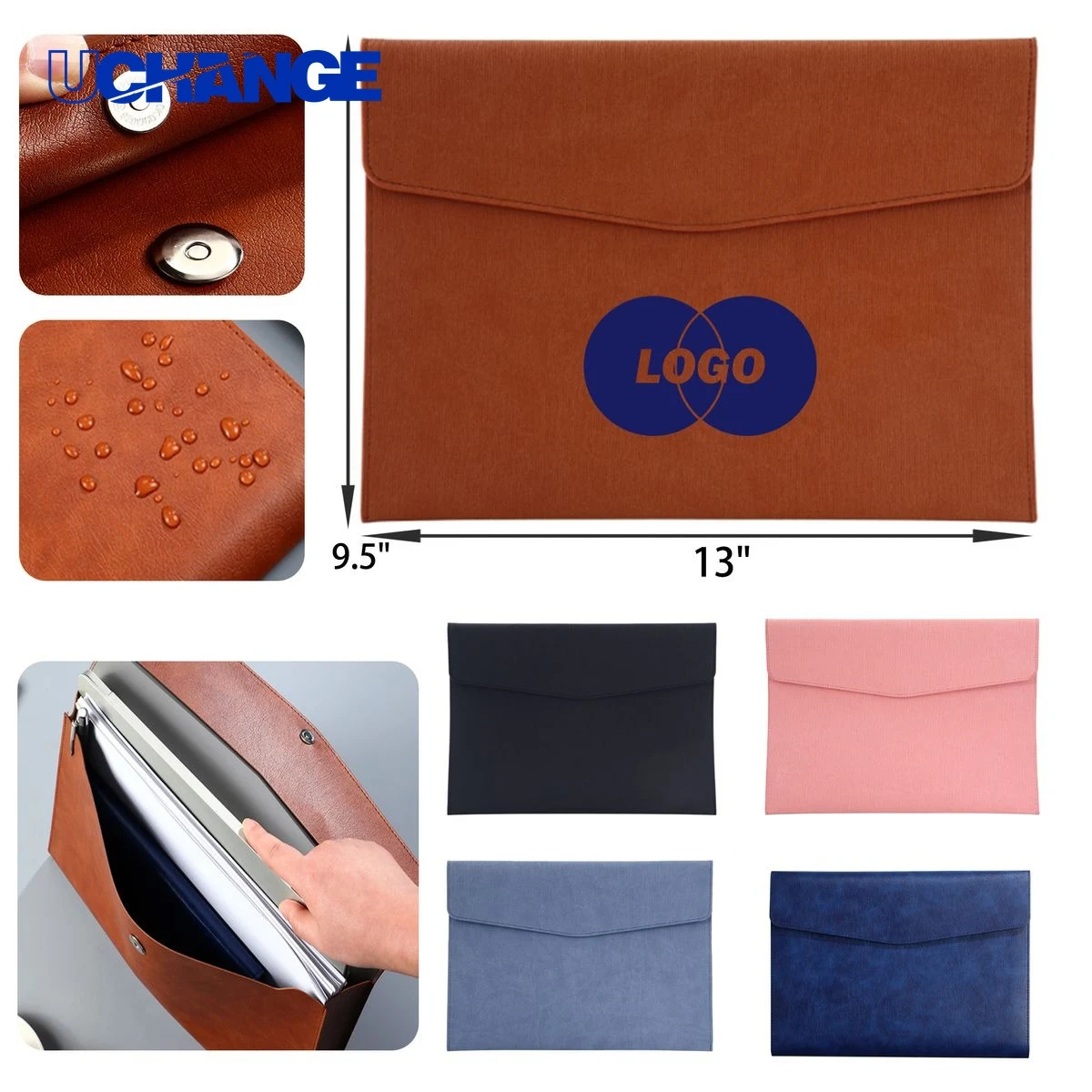 Durable A4 Leather Business Folder Organizer 1
