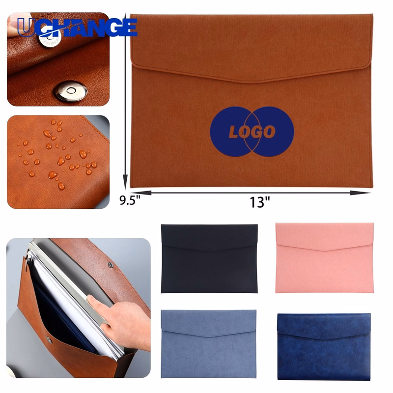 Durable A4 Leather Business Folder Organizer