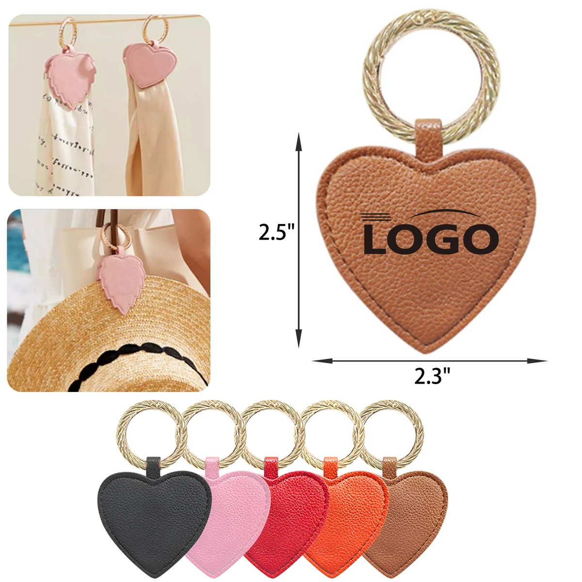 MOQ 50 Secure Heart Shape Leather Magnetic Hat Clip 1