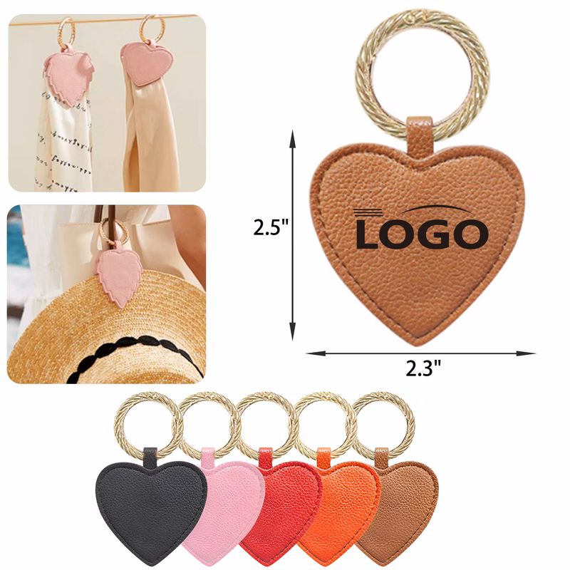 MOQ 50 Secure Heart Shape Leather Magnetic Hat Clip
