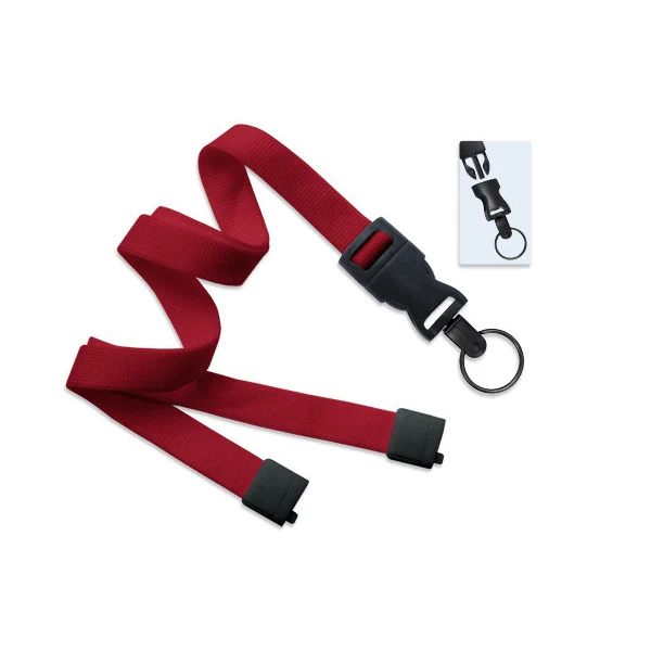 5/8" Blank Detachable Lanyard w/Split Ring (Red) 1