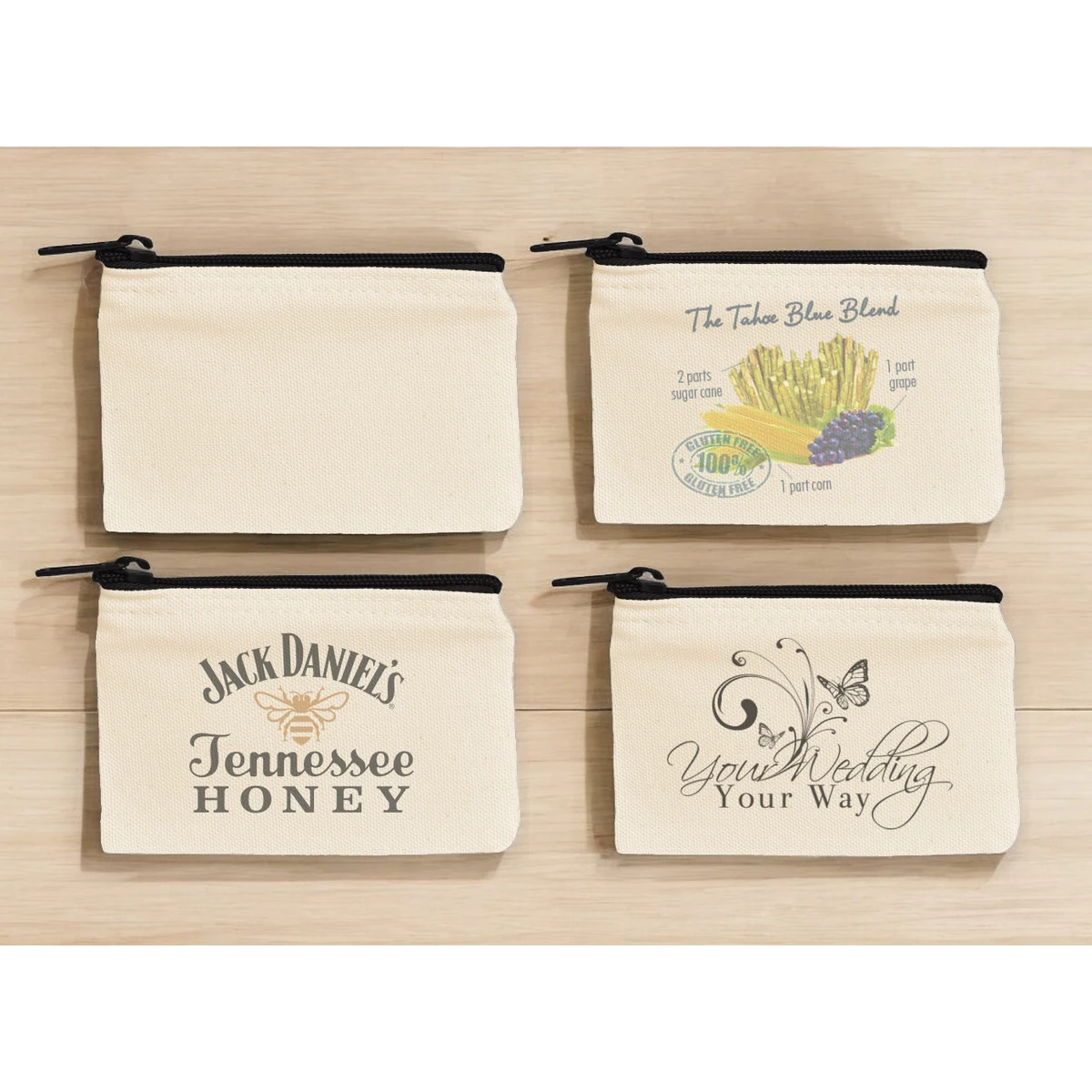 Canvas Penny Pouch with Black Zipper 1